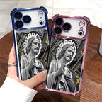 San Judas Tadeo Electroplated TPU Shockproof Phone Case for iPhone X–17 Pro Max