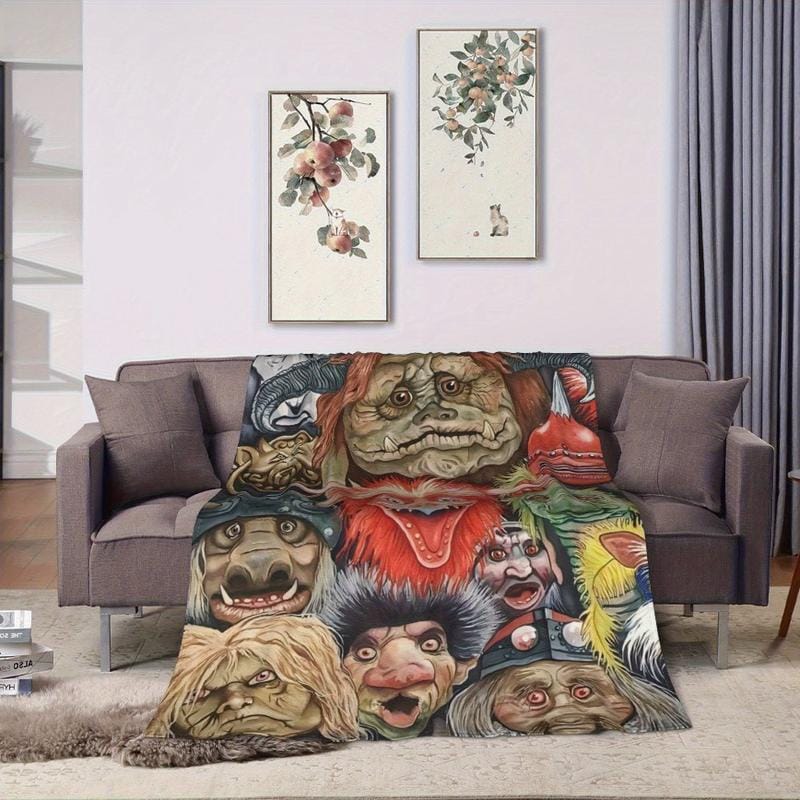 Labyrinth Movie Blanket Flannel Jareth Goblin King Design Ultra Soft All Season Throw Gift For Fans Couch Bed Office Travel Fantasy Decor