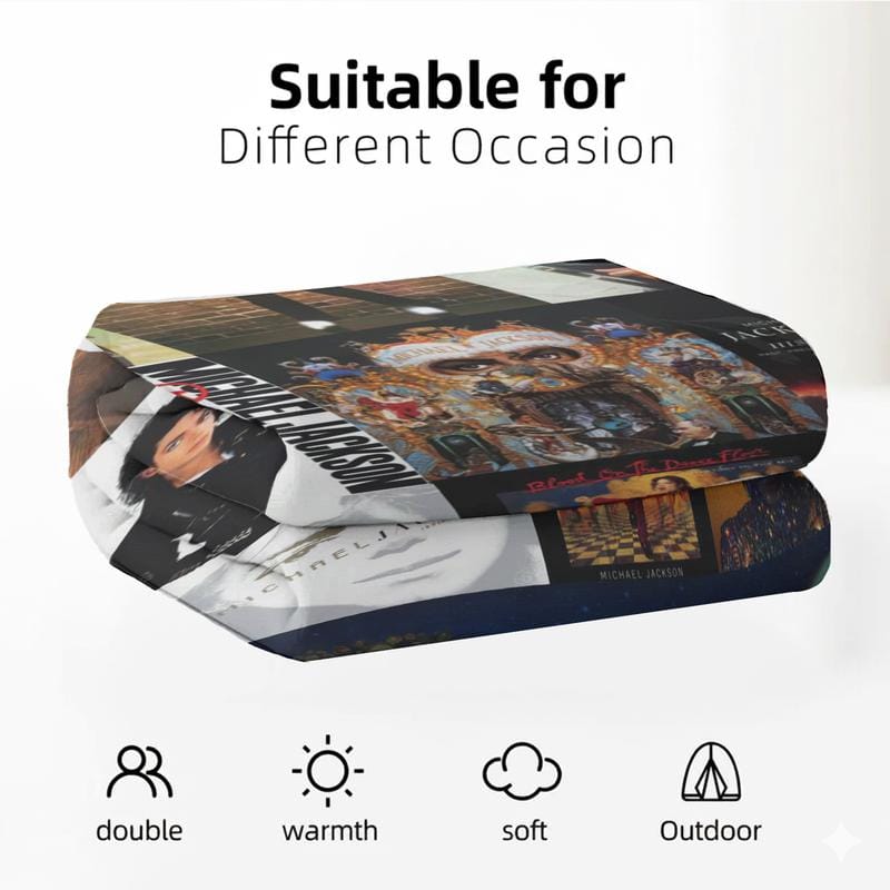 Famous Music Flannel Blanket, Funny Michael Blankets ,Soft and Comfortable  Suitable for Sofas, Beds, Camping and Travel - Modern Style.