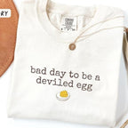 Comfort Colors Bad Day To Be A Deviled Egg T-shirt Funny Thanksgiving Dinner T-shirt Sarcastic Friendsgiving Food Humor Tee