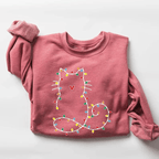 Niedliches Katzen-Weihnachts-Sweatshirt für Damen, das perfekte Geschenk für Katzenliebhaber, mit festlichem Weihnachtsmotiv und süßer Weihnachtsgrafik für gemütliche Wintertage 