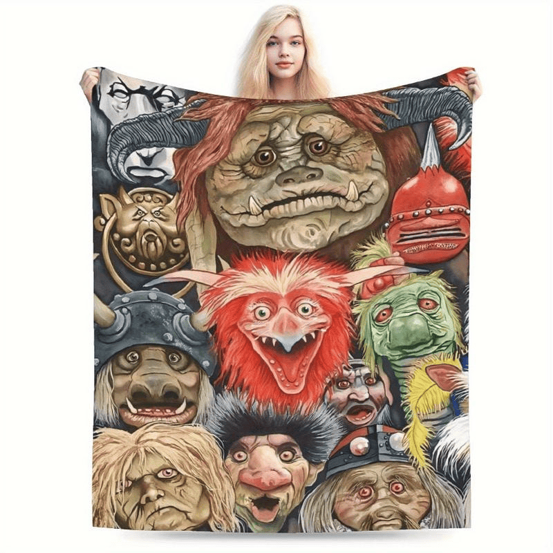 Labyrinth Movie Blanket Flannel Jareth Goblin King Design Ultra Soft All Season Throw Gift For Fans Couch Bed Office Travel Fantasy Decor