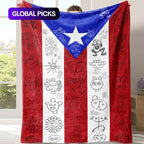 Puerto Rican Flag Flannel Blanket