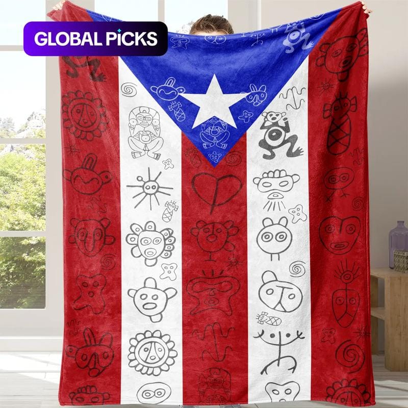 Puerto Rican Flag Flannel Blanket