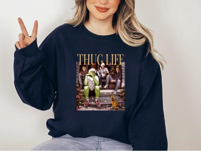 Thug Life Weihnachtsfilm-Shirt, Weihnachts-Freunde-Sweatshirt 