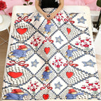 Valentine's Paddington Bear Heart Blanket, Plush Flannel Fabric for Warmth