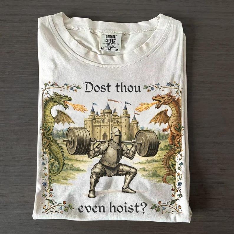 Comfort Colors Dost Thou Even Hoist Medieval Gym Retro T-Shirt