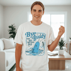 100 % Baumwoll-T-Shirt „Bye Pal Hope You Find Your Dad“, Narwal-Weihnachts-T-Shirt, Rundhalsausschnitt mit Weihnachtsmotiv, Wal-Motiv-T-Shirt (5IWZK) 