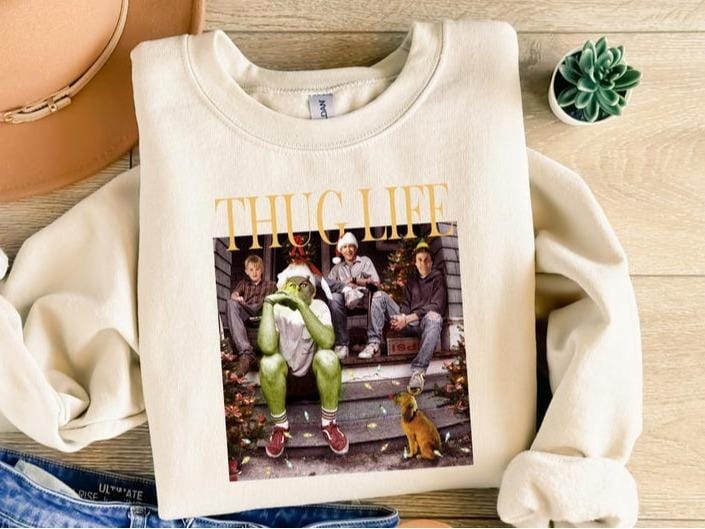 Thug Life Weihnachtsfilm-Shirt, Weihnachts-Freunde-Sweatshirt 