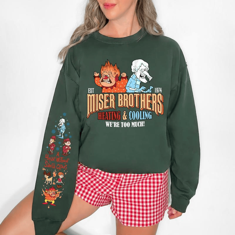 Vintage A Year Without Santa Claus Sweatshirt, Miser Brothers Shirt, Retro Christmas Hoodie, Snow Miser Heat Miser Sweatshirt, Heating and Cooling Miser Shirt