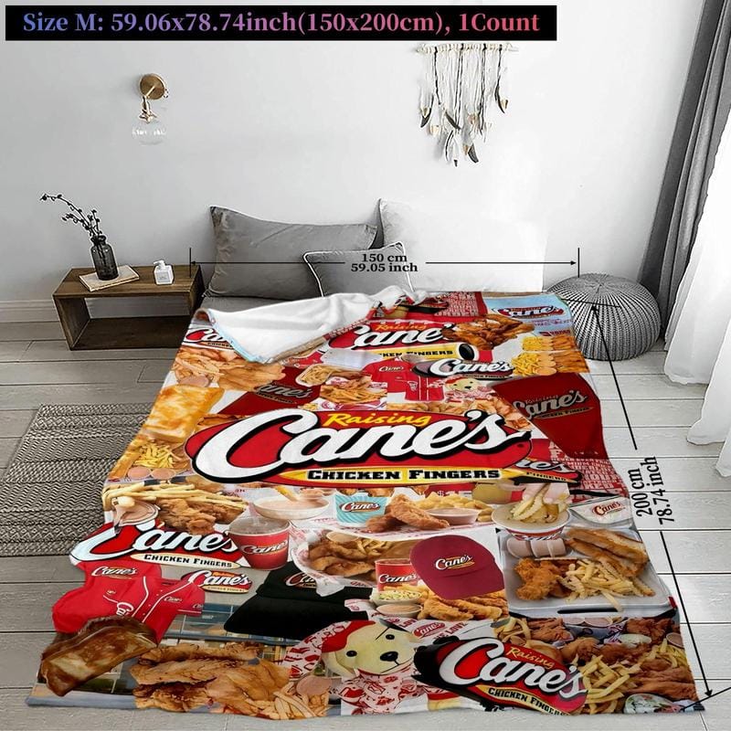 Collage-Decke mit Raising Cane's Design, perfekt für Sofa, Bett, Reisen und Flugreisen, bequeme Kuscheldecke, unverzichtbares Heimtextilien