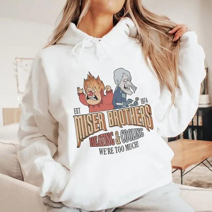 Heating and Cooling We Are Too Much Sweatshirt Shirt Hoodie, Miiser Brothers Heating And Cooling Shirt