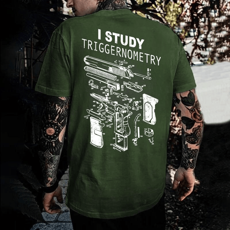 I Study Triggernometry Shirt, Funny Gun Lover T-Shirt, Pro 2A Sweatshirt, Tactical Hoodie for Men