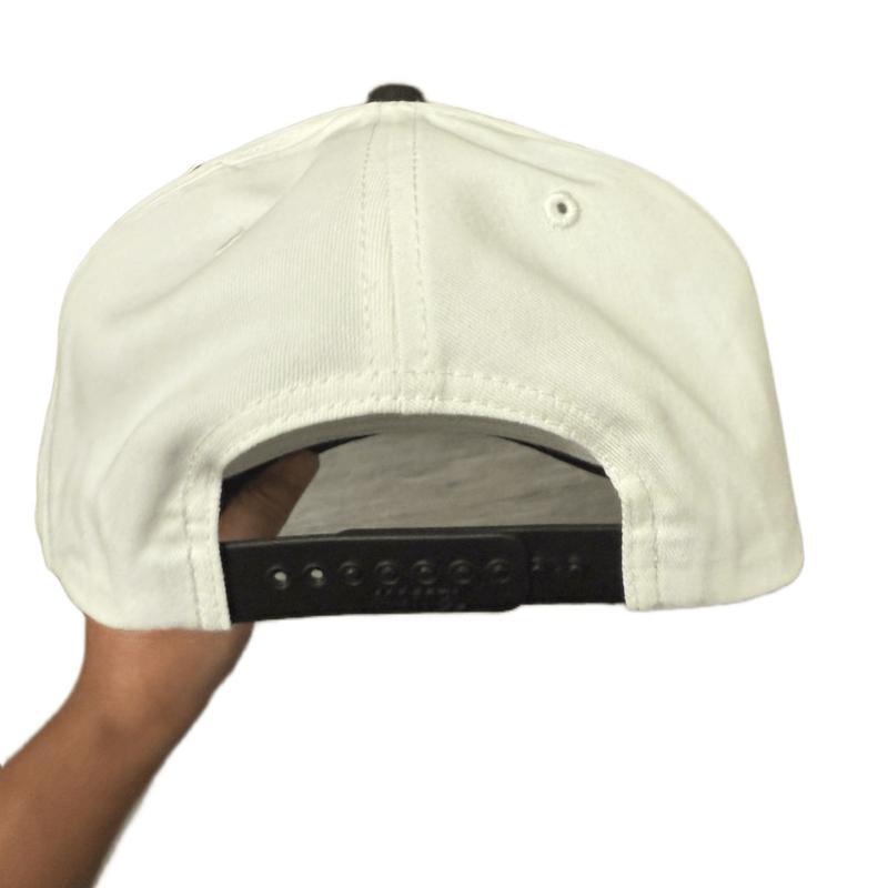 Alpha Wolf Hat Lobo Entre Ovejas Corrido Style Snapback Premium Black & White Cap with Wolf Patch