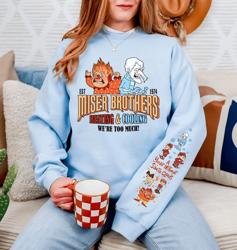 Vintage A Year Without Santa Claus Sweatshirt, Miser Brothers Shirt, Retro Christmas Hoodie, Snow Miser Heat Miser Sweatshirt, Heating and Cooling Miser Shirt