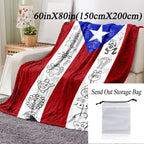 Puerto Rican Flag Flannel Blanket
