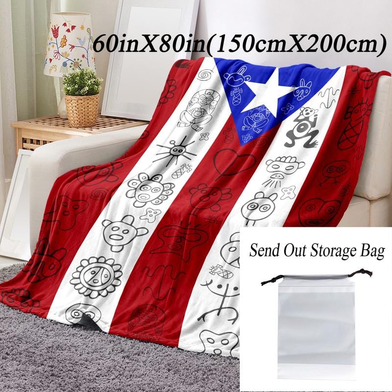 Puerto Rican Flag Flannel Blanket