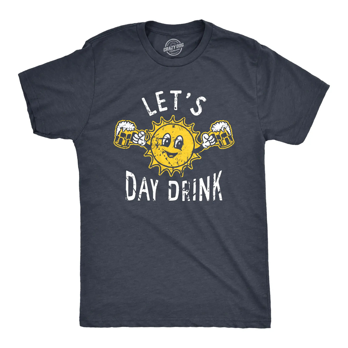 Funny "Let's Day Drink" Men's Vintage Tee - Graphic Drinking Shirt