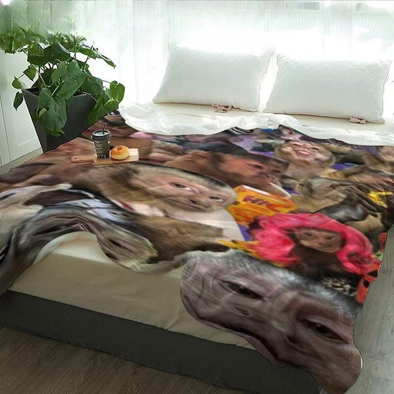 Lustige Affen-Decke, weiche Flanelldecke für Zuhause und Camping, einzigartiges Geschenk für Tierliebhaber, warmes und strapazierfähiges Design, Weihnachtsgeschenk von Dream Weave Home