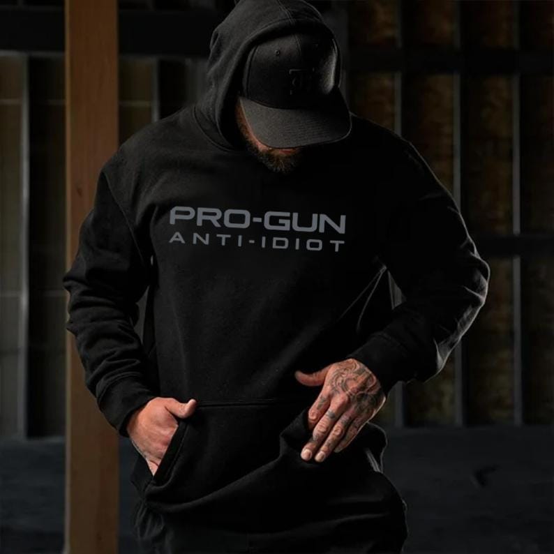 Pro-Waffen-Anti-Idioten-T-Shirt, Sweatshirt &amp; Hoodie – 2A-Patriotenbekleidung für Herren 