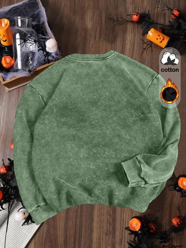Women's Casual Vintage Soft Pullover Sweatshirt, Round Neck Long Sleeve Fleece Lined Hoodie for Fall Winter Fashion