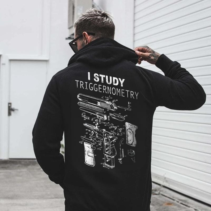 I Study Triggernometry Shirt, Funny Gun Lover T-Shirt, Pro 2A Sweatshirt, Tactical Hoodie for Men
