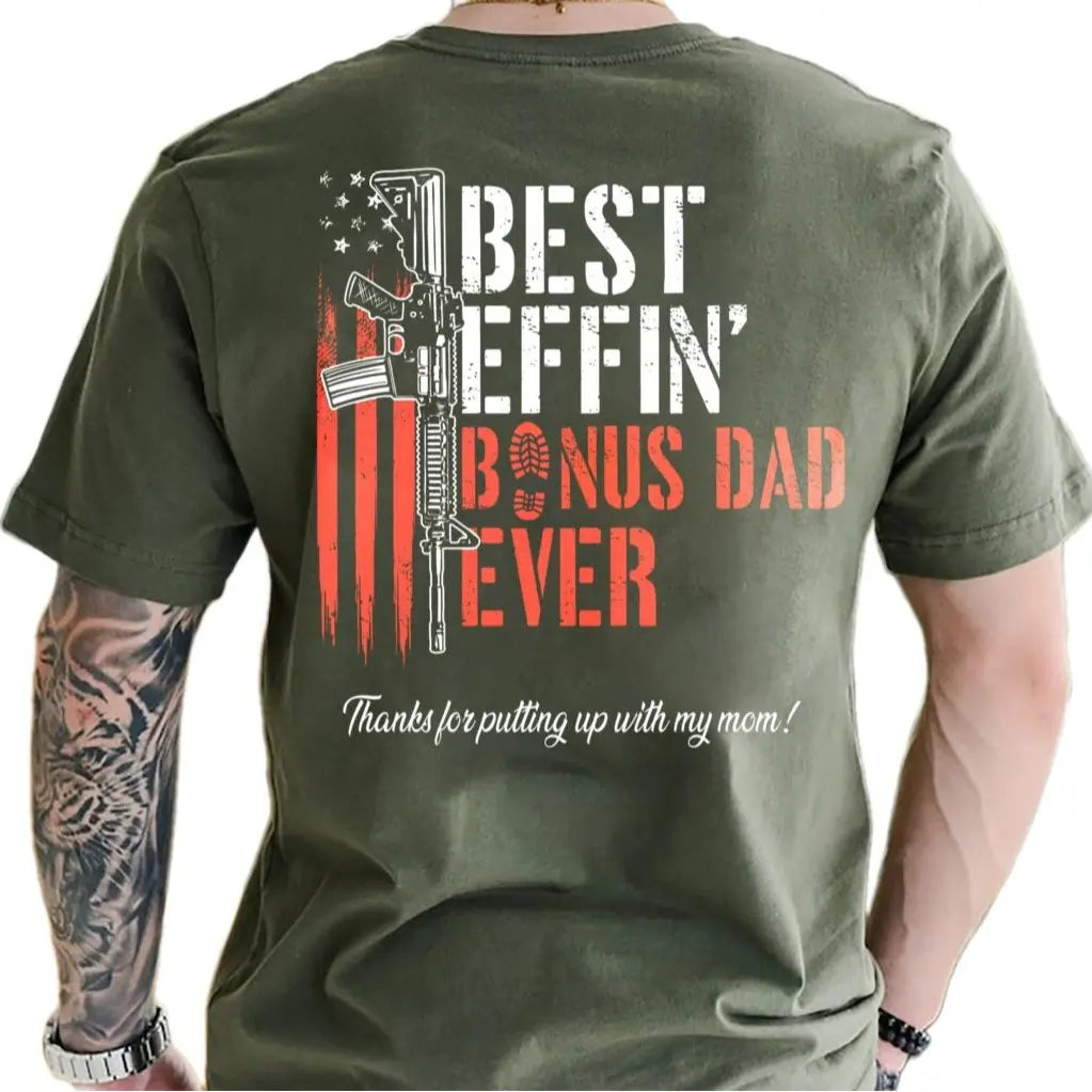 Effin’ Bonus Dad Ever Vintage T-Shirt, Funny Stepdad Shirt, Father’s Day Gift, Bonus Dad Appreciation Tee, Classic Unisex T-Shirt, Menswear Top