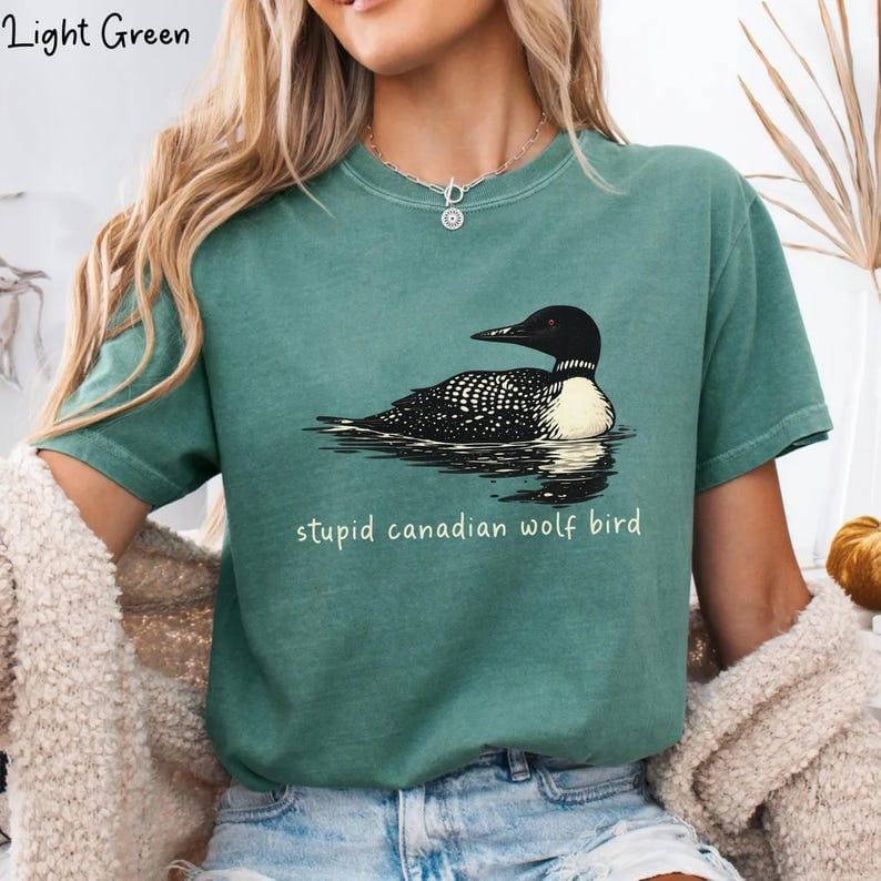 Comfort Colors Stupid Canadian Wolf Bird T-Shirt/Sweatshirt/Hoodie