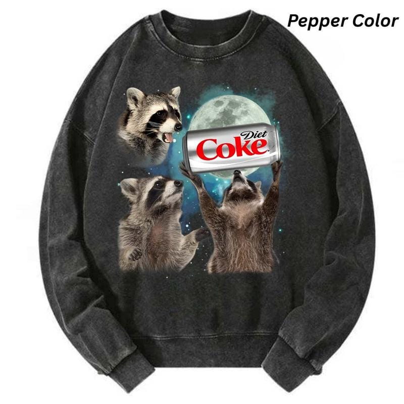 Three Raccoons Diet Coke Vintage Comfort Color T-shirts, Funny Meme Genz Dank Raccoons, Gifts, Unisex Tee, Top Menswear Underwear Crewneck