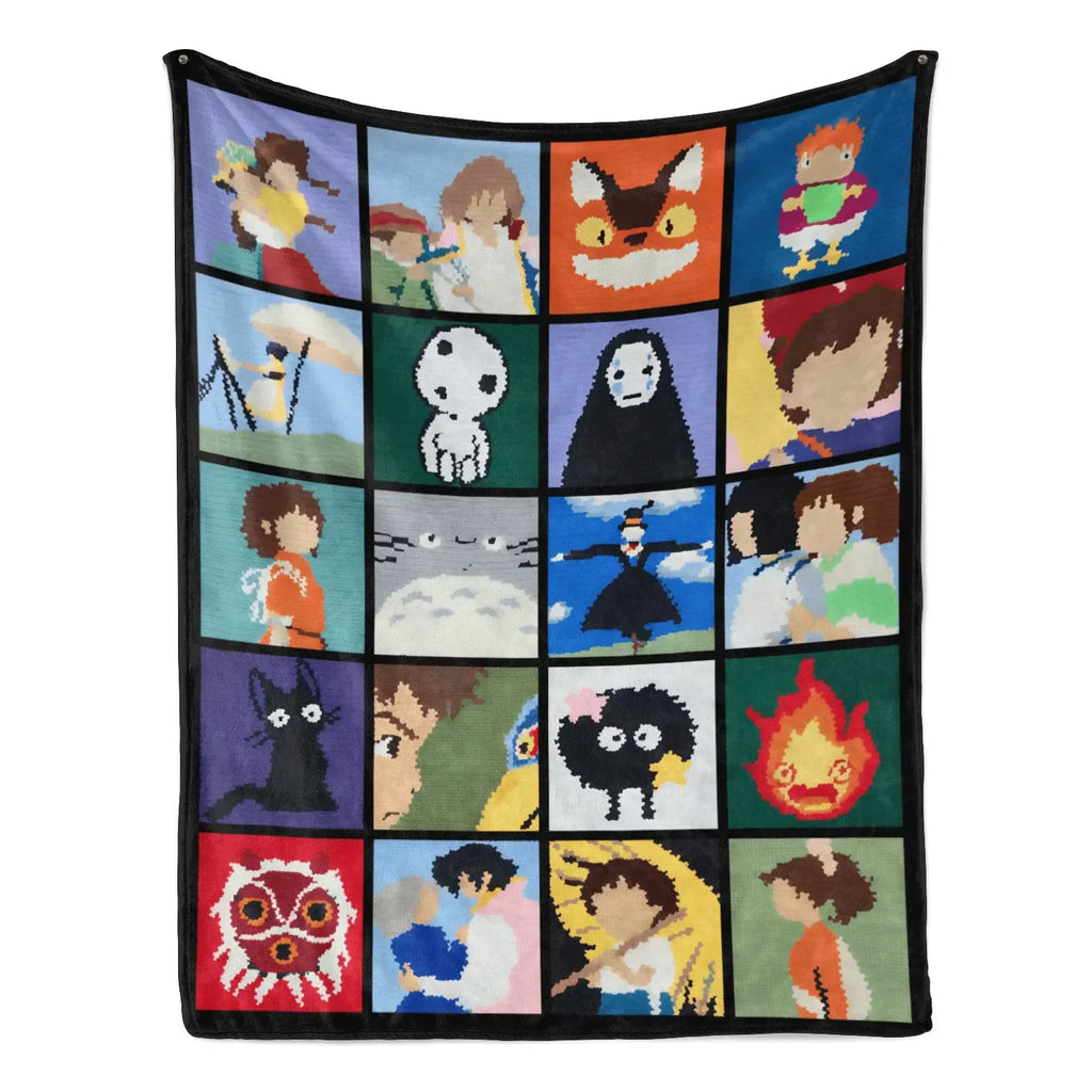 Studio Ghibli Anime Blanket  Soft Funny Throw Blanket Cozy Lightweight Plush Portable Cover Blanket For Sofa,Warm Gift For Birthday,Christmas,Multiple Blanket