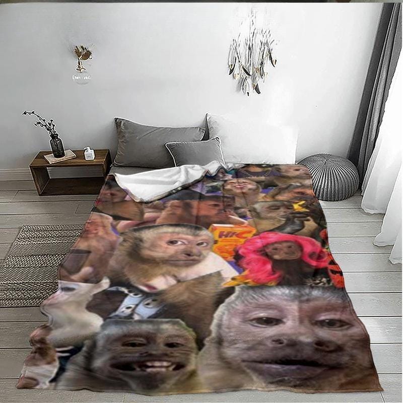 Lustige Affen-Decke, weiche Flanelldecke für Zuhause und Camping, einzigartiges Geschenk für Tierliebhaber, warmes und strapazierfähiges Design, Weihnachtsgeschenk von Dream Weave Home
