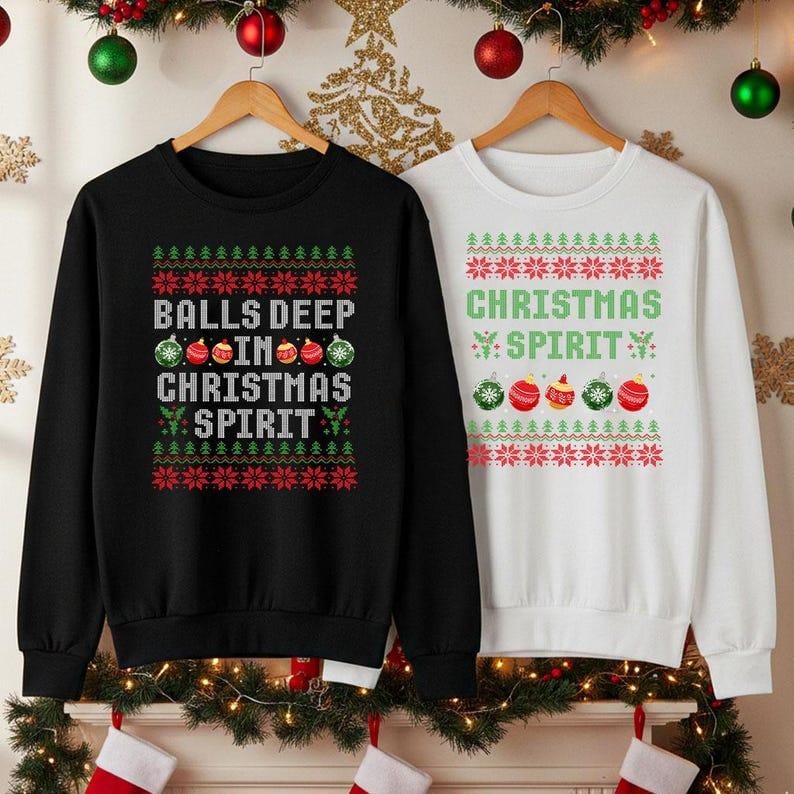 Lustige Weihnachtspullover für Paare, Weihnachtspullover für Paare, witzige Weihnachtspullover, Pullover mit Weihnachtsmotiven, passende Weihnachtsgeschenke für Erwachsene 