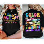 Autism Awareness T-shirt: 2-sided Print, SPED Teacher T-shirt, Special Education T-shirt, Brushstroke Autism T-shirt, ADHD Autism Mom Gift