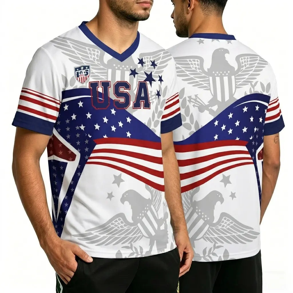 ️V-Neck USA Bald Eagle Graphic Soccer Jersey, 2026 USA Fans Jersey, Gift for Soccer Fans, America Soccer Jersey for Player