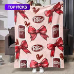 Soft Flannel Bow Throw Blanket – Lightweight All-Season Decor