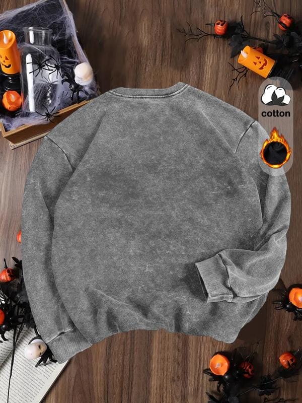 Women's Casual Vintage Soft Pullover Sweatshirt, Round Neck Long Sleeve Fleece Lined Hoodie for Fall Winter Fashion