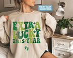 Extra Lucky This Year Sweatshirt, St Patrick's Day Pregnancy Reveal, Pregnancy Announcement Sweatshirt