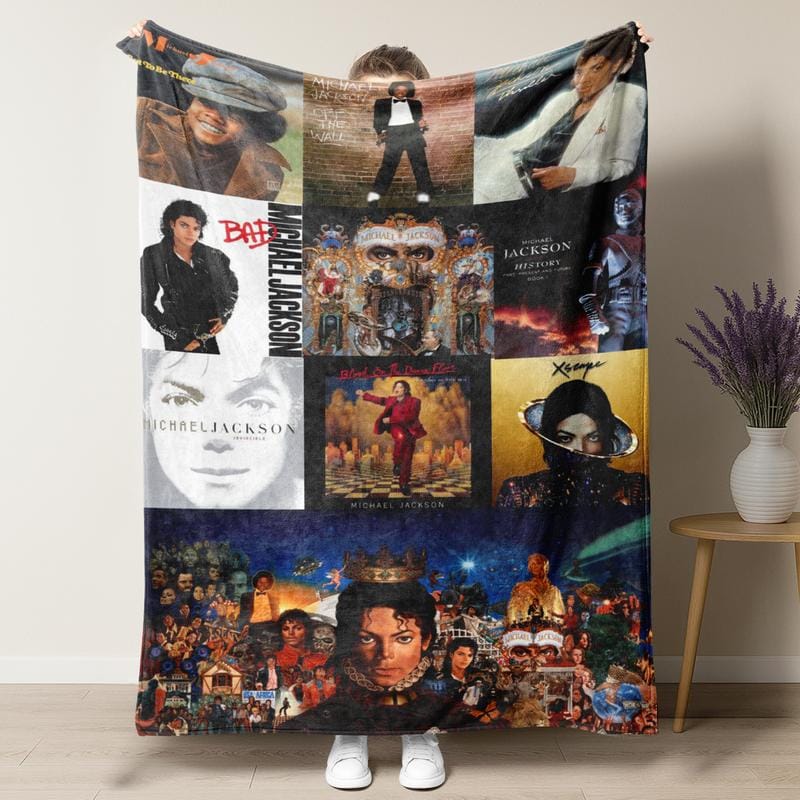Famous Music Flannel Blanket, Funny Michael Blankets ,Soft and Comfortable  Suitable for Sofas, Beds, Camping and Travel - Modern Style.