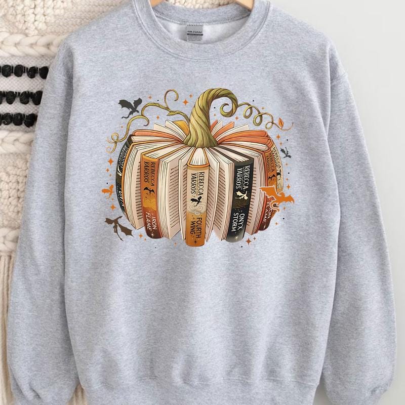 Fourth Wing Book Pumpkin Sweatshirt, Halloween Fourth Wing Shirt, Dragon Lover Gifts, Book Lover Tee, Iron Flame Onyx Storm Fan Shirt