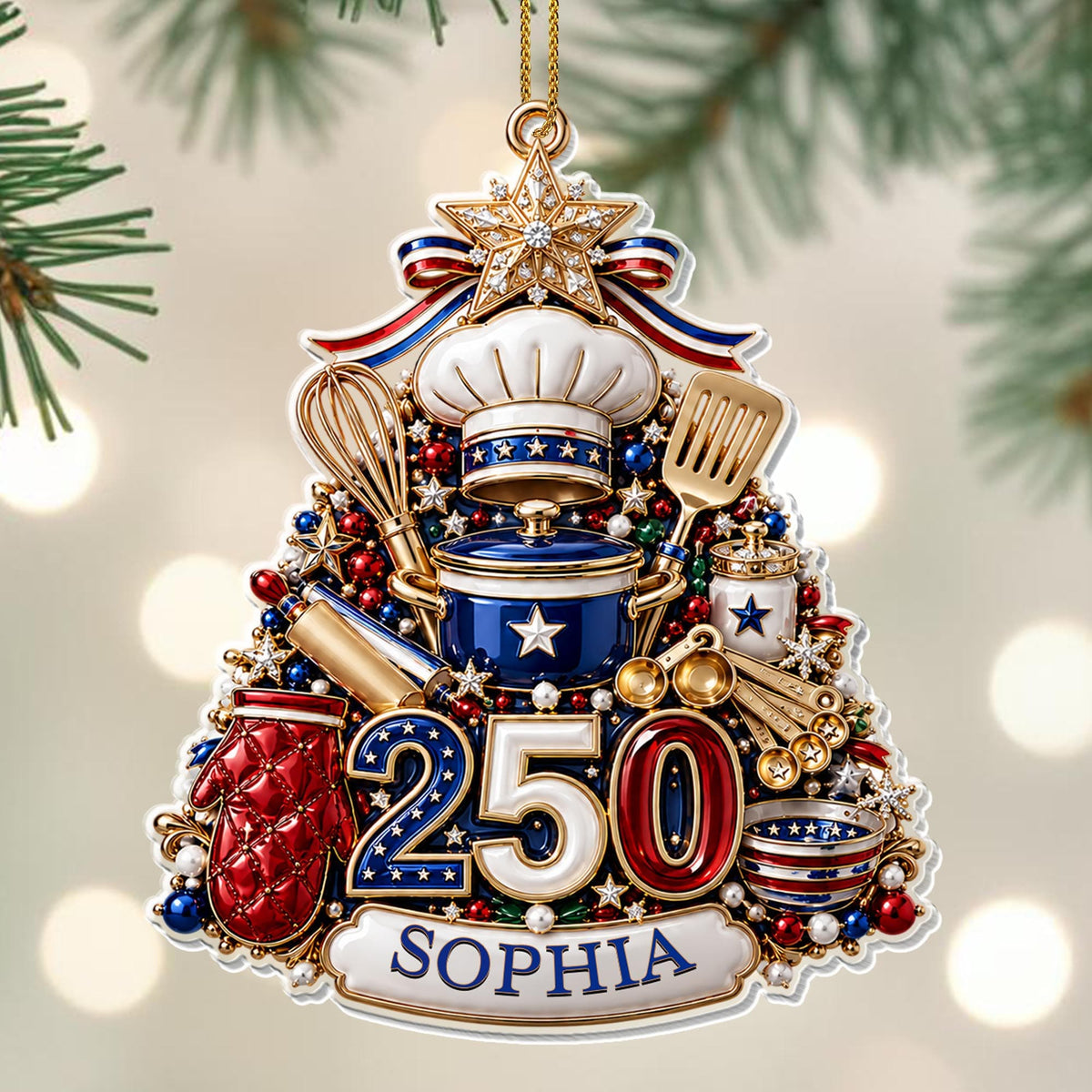 Seasoned With Love Baking, Personalized Custom Acrylic Ornament, Gift For Baking Lovers - 3