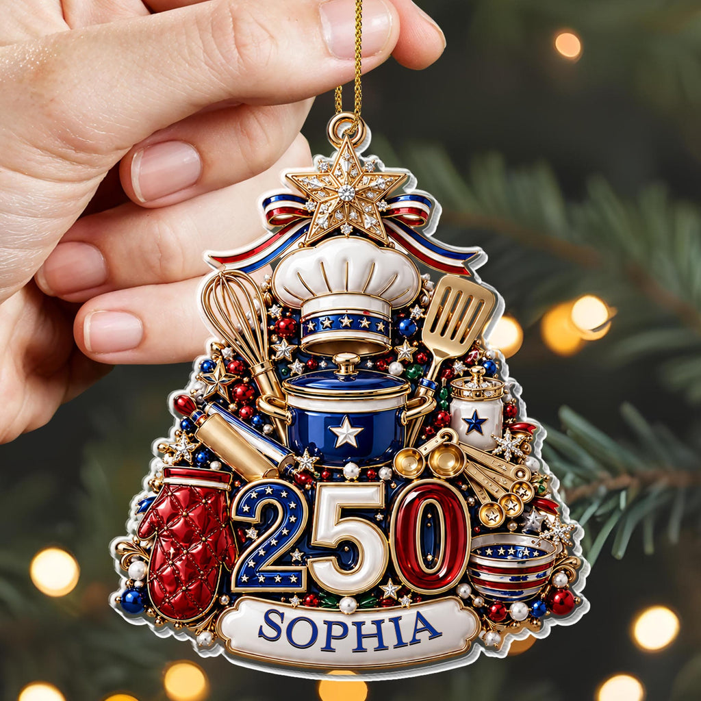 Seasoned With Love Baking, Personalized Custom Acrylic Ornament, Gift For Baking Lovers - 4
