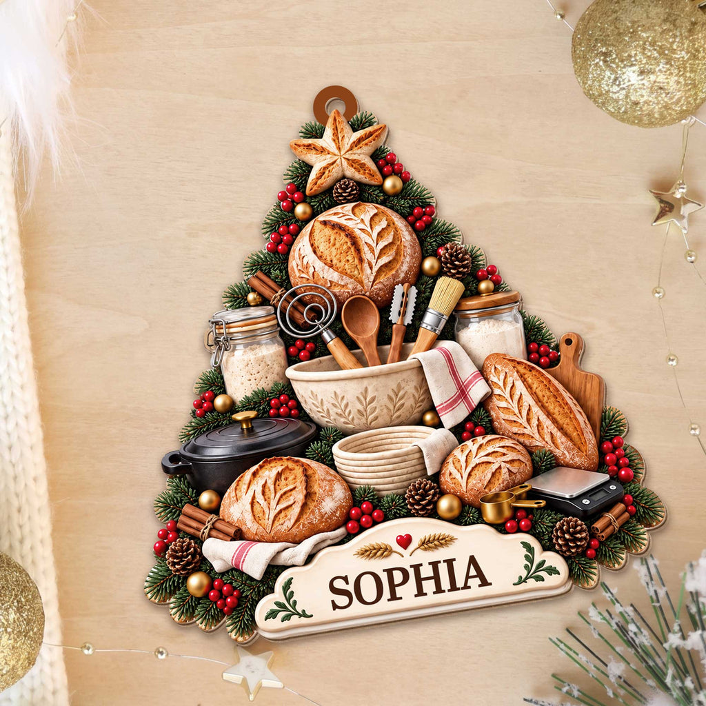 Sourdough Lover Holiday Dream, Custom Ornament, Gift For Bakers - 11