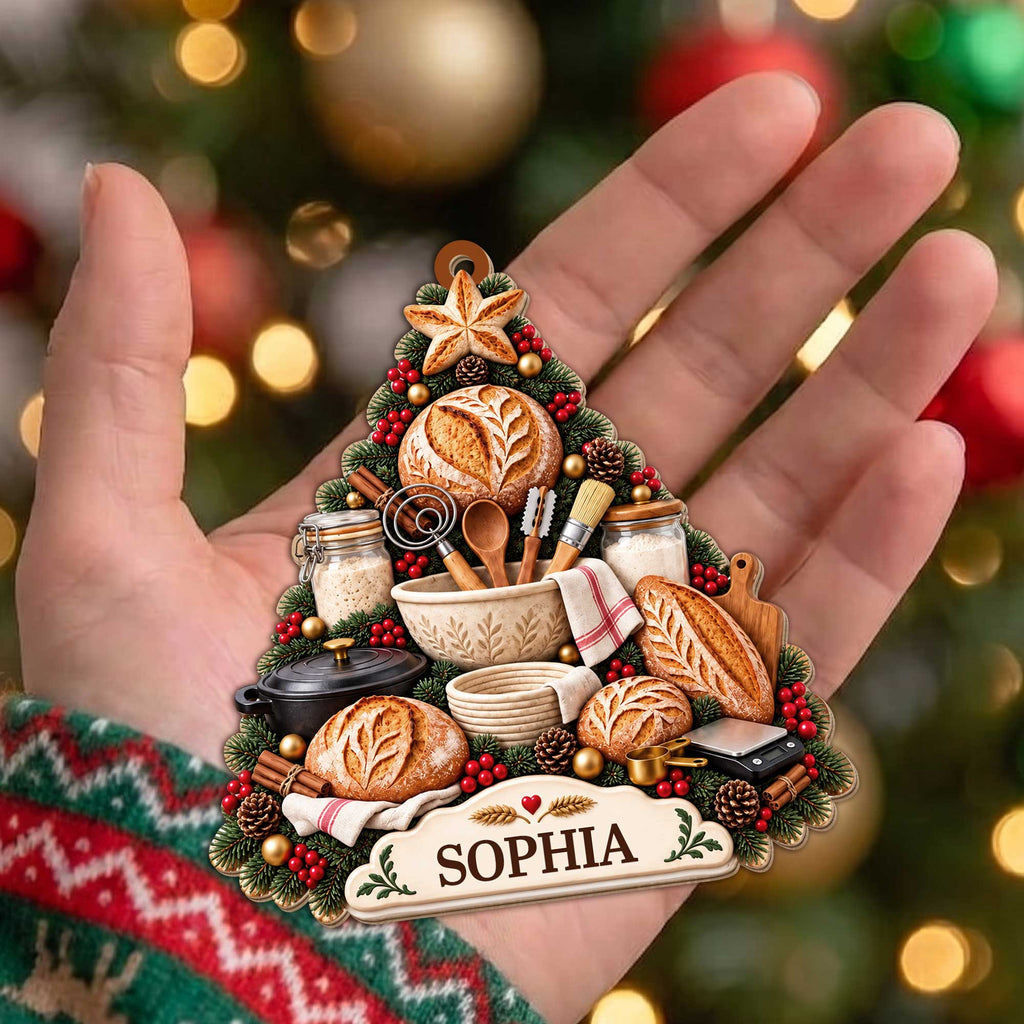 Sourdough Lover Holiday Dream, Custom Ornament, Gift For Bakers - 3