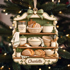 Sourdough Baker Shelf, Personalized Wood Ornament, Gift For Bakers - 1