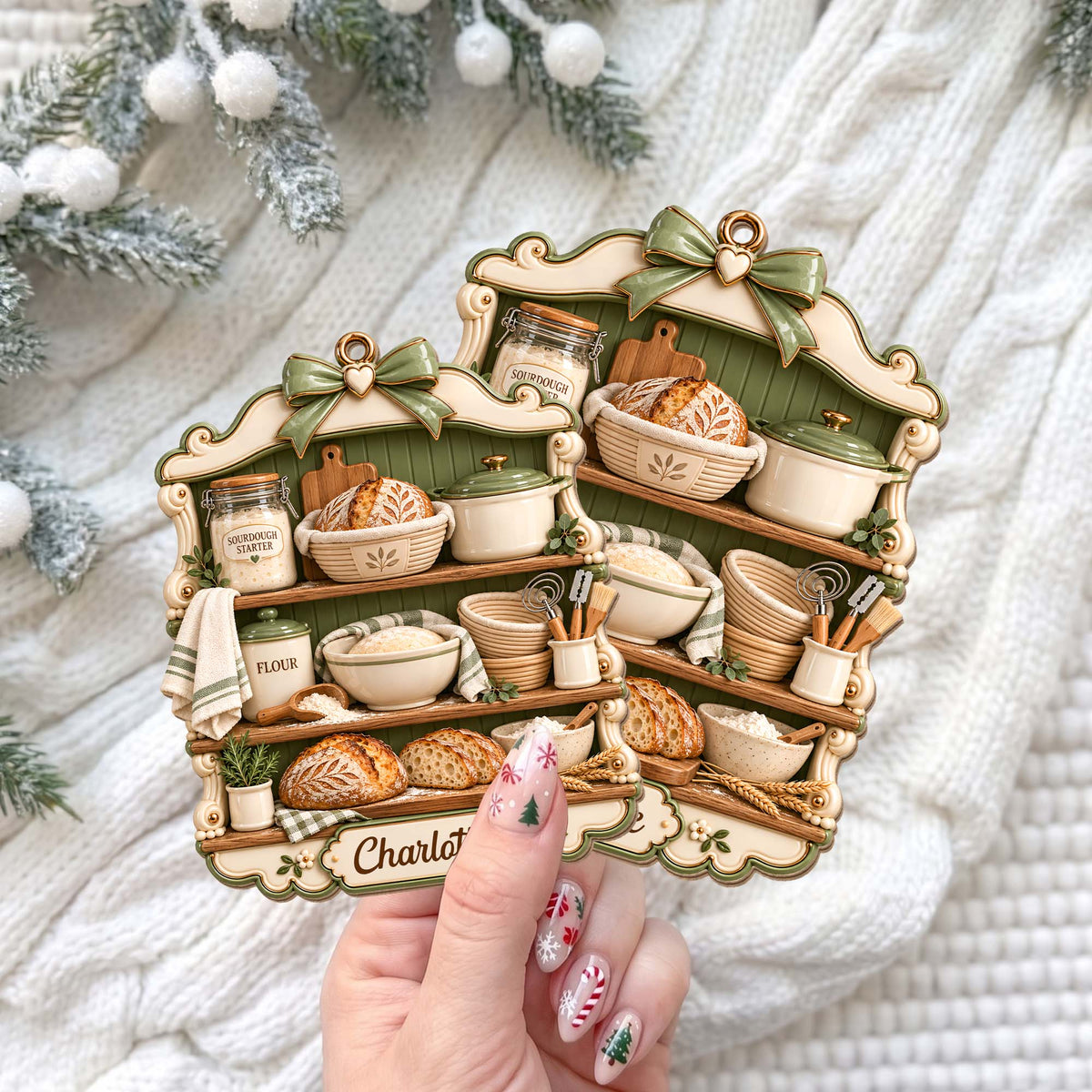 Sourdough Baker Shelf, Personalized Wood Ornament, Gift For Bakers - 5