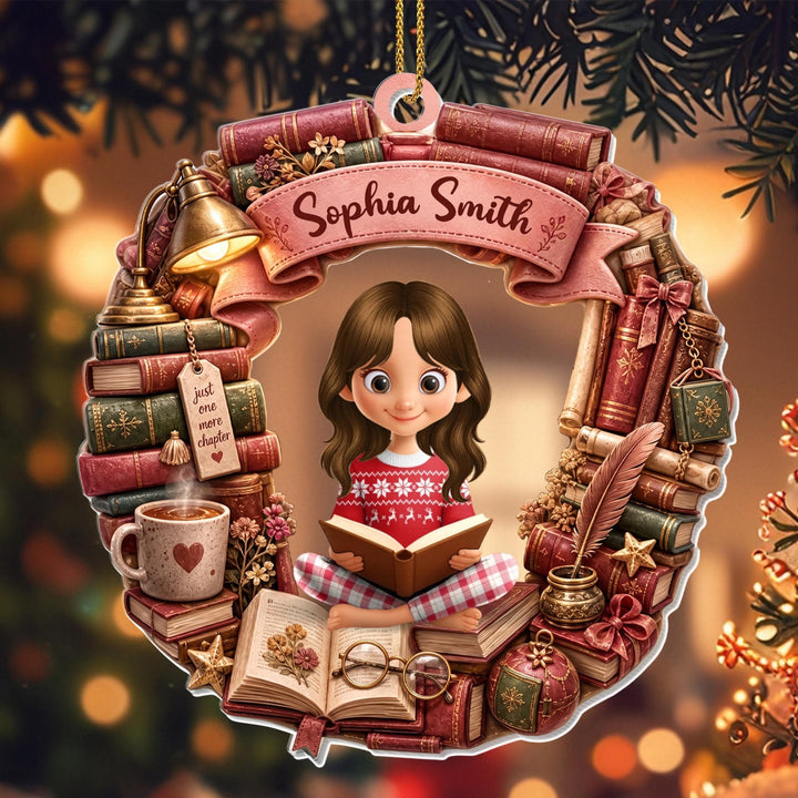 Just One More Chapter, Acrylic Ornament, Gift For Book Lovers