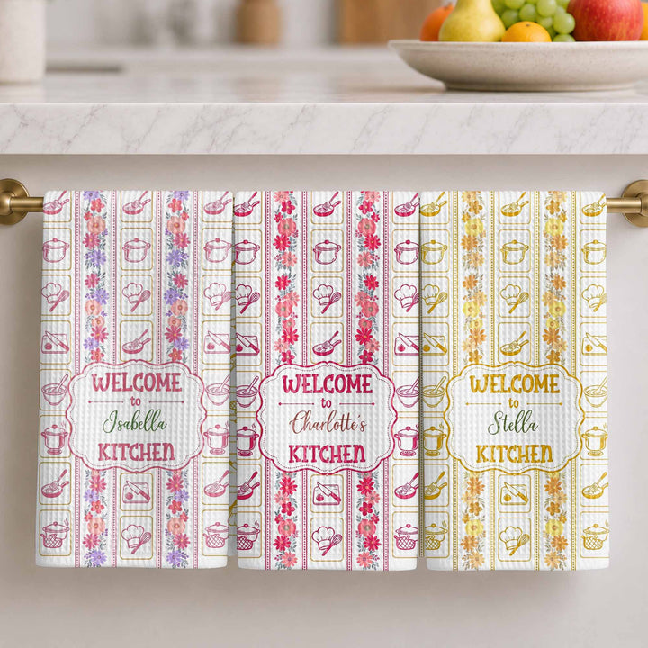 Welcome to My Kitchen, Personalized Kitchen Towel, Gift for Cooks