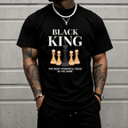 Men's Graphic T-Shirt with 'The Most Powerful Piece' Chess King Print, Breathable 100% Cotton Relaxed Fit Short Sleeve Tee
