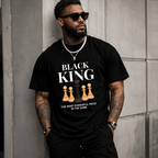 Men's Graphic T-Shirt with 'The Most Powerful Piece' Chess King Print, Breathable 100% Cotton Relaxed Fit Short Sleeve Tee