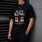 Men's Graphic T-Shirt with 'The Most Powerful Piece' Chess King Print, Breathable 100% Cotton Relaxed Fit Short Sleeve Tee